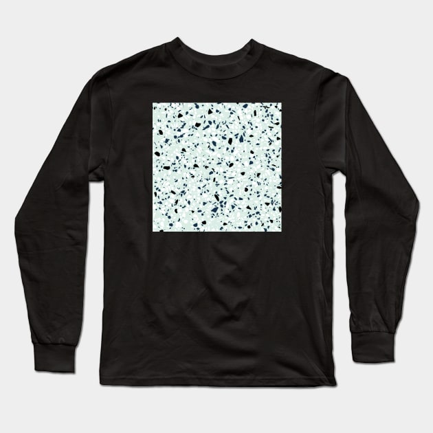 Speckle Party Navy Mint Long Sleeve T-Shirt by fivemmPaper